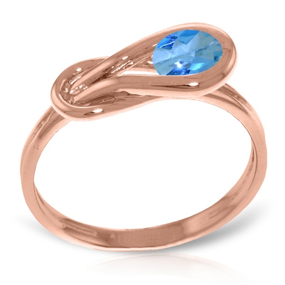 Galaxy Gold Products Jewelry - 14K. SOLID GOLD RING WITH NATURAL BLUE TOPAZ
